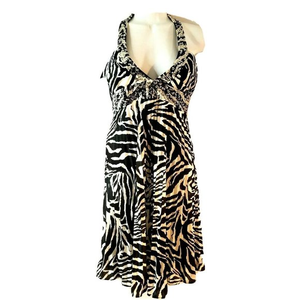 Morgan & Co. Dress Zebra Embellished‎ Prom Party Je